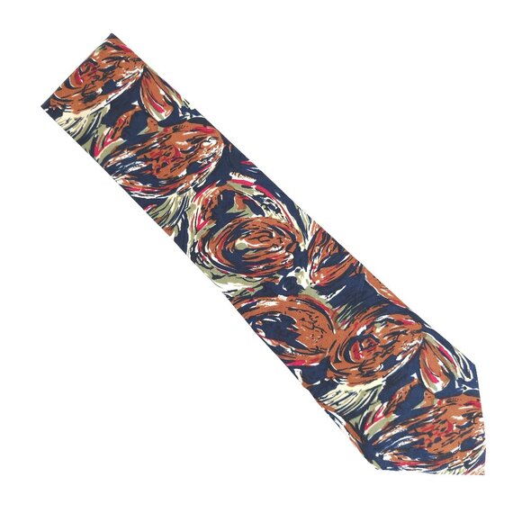 Geoffrey Beene Men Necktie 100% Silk Geometric Blue Brown Green 57x3.5 - NWOT - Picture 1 of 6